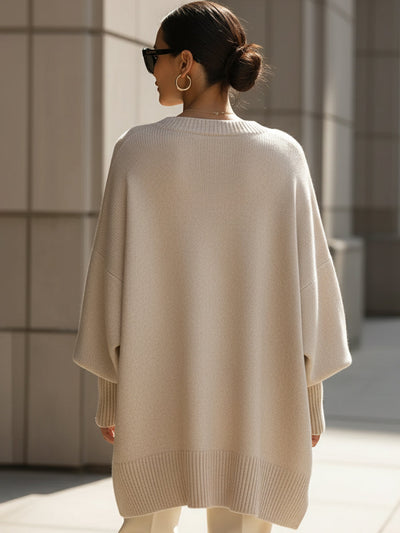 Mia - Oversized Knit Poncho Sweater