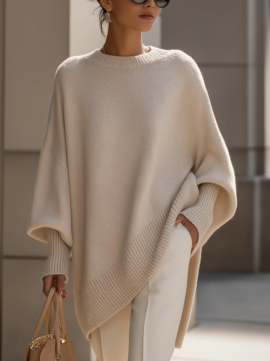 Mia - Oversized Knit Poncho Sweater