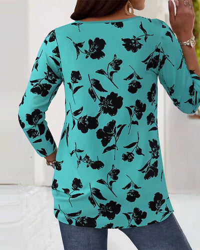 Evelyn™ - Printed Button-Up Fashion Blouse