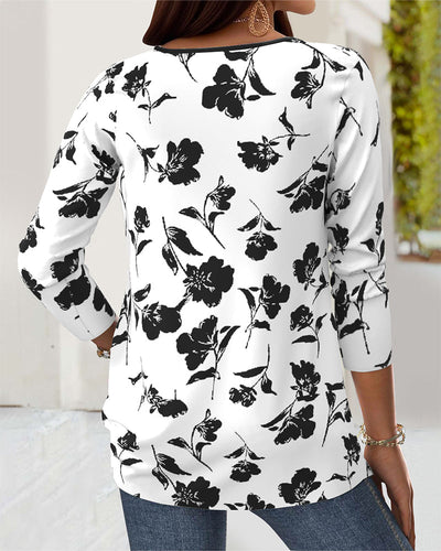 Evelyn™ - Printed Button-Up Fashion Blouse