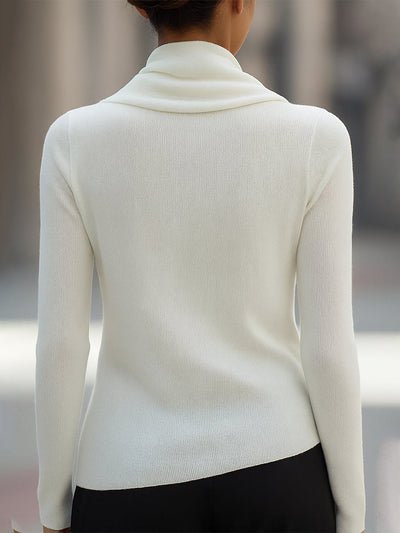 Miley - Draped Cowl Neck Long-Sleeve Top