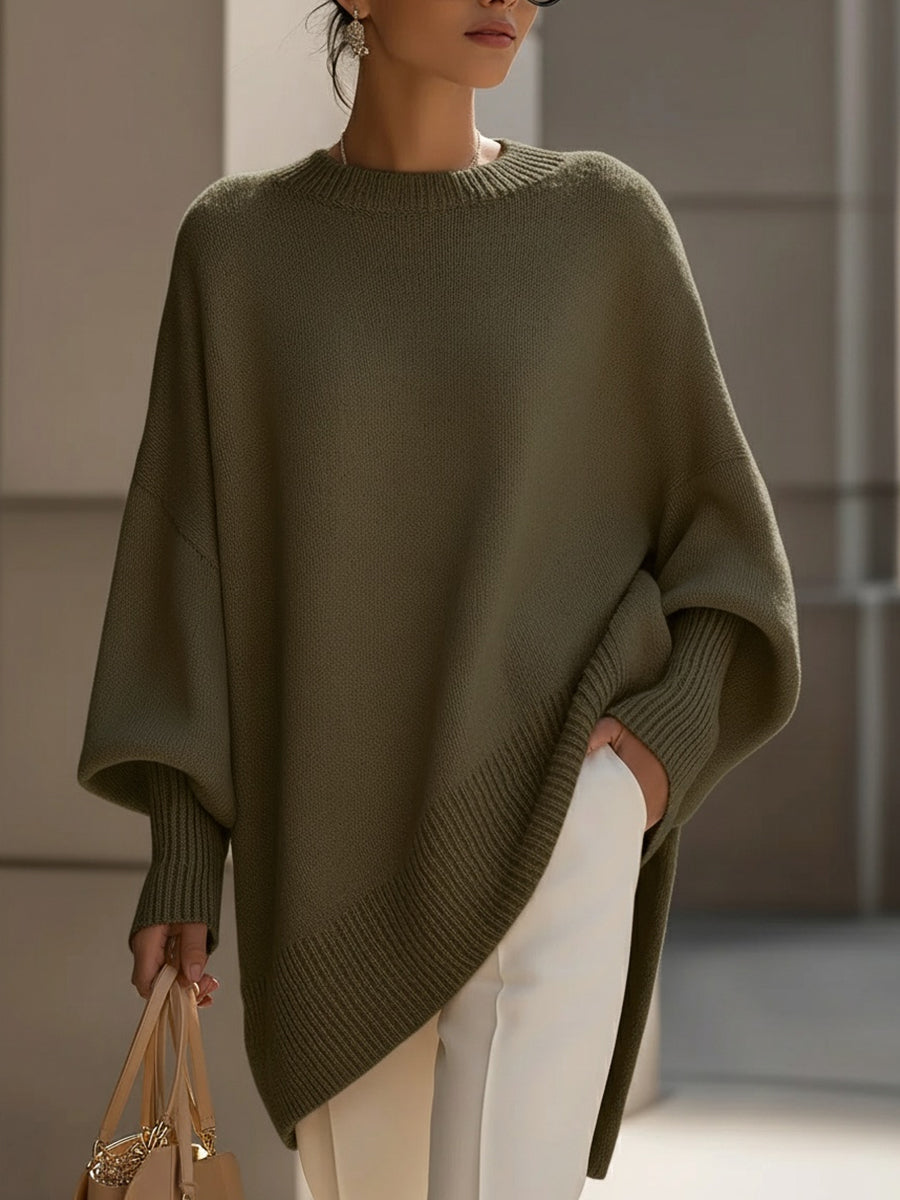 Mia - Oversized Knit Poncho Sweater