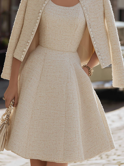 Megan - Tweed Dress And Pearl-Trimmed Jacket Set