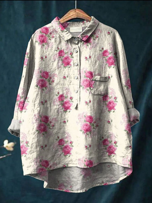 Iris - Vintage Floral Blouse